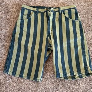 VTG Wrangler Shorts Mens 32 Made in USA Striped Cotton Denim 90s 80s